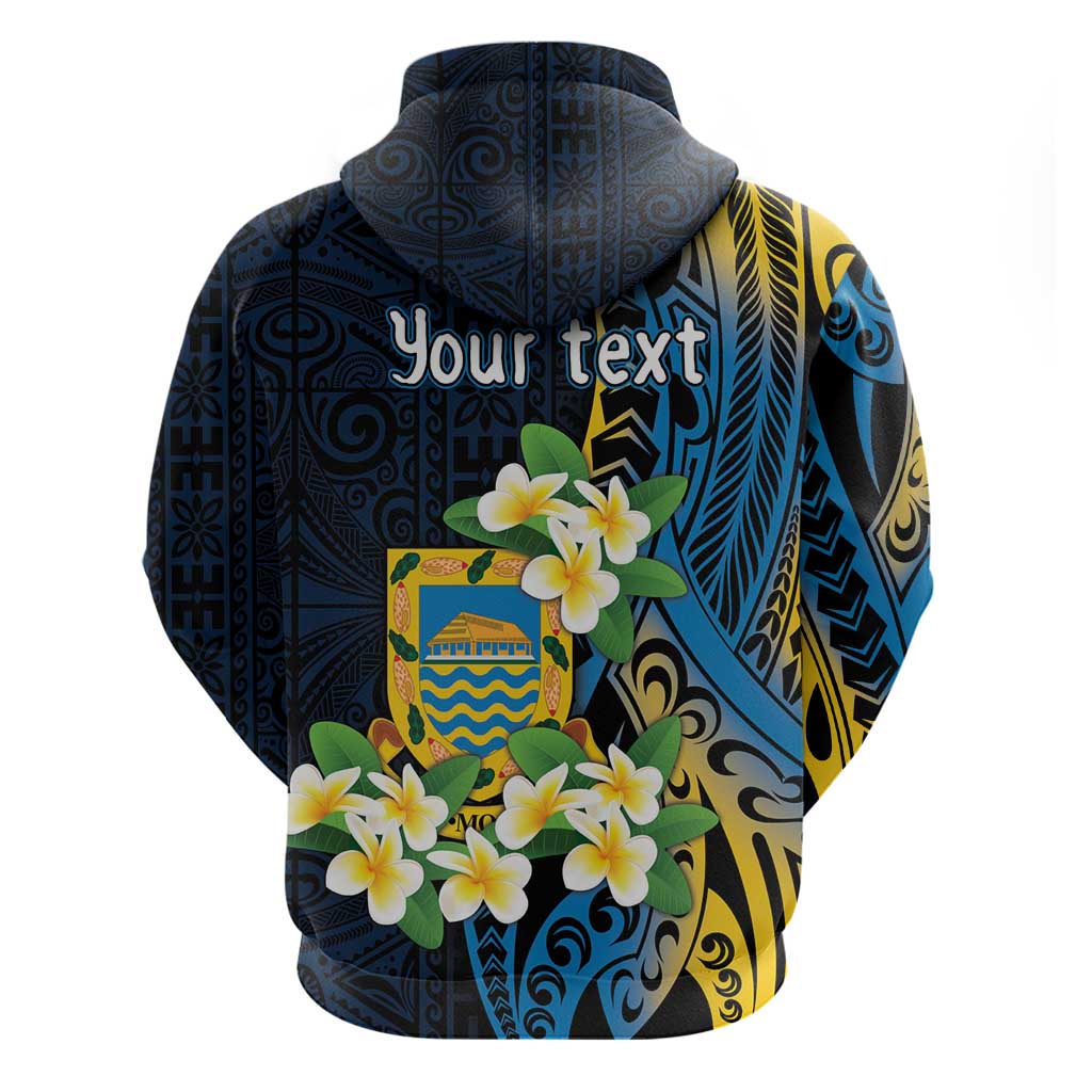 Personalised Tuvalu Beautiful Plumeria Flower Zip Hoodie LT9 - Polynesian Pride