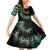 New Zealand Family Matching Mermaid Dress and Hawaiian Shirt Aotearoa Silver Fern Mixed Papua Shell Green Vibe LT9 Daughter's Dress Green - Polynesian Pride