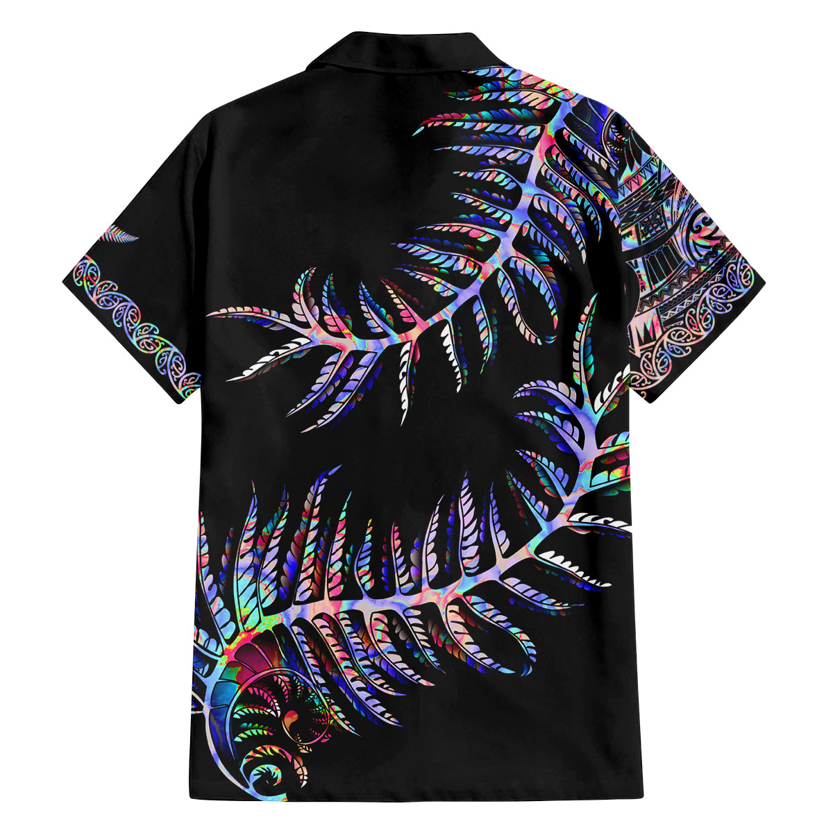 New Zealand Family Matching Off Shoulder Maxi Dress and Hawaiian Shirt Aotearoa Silver Fern Mixed Papua Shell Purple Vibe LT9 - Polynesian Pride
