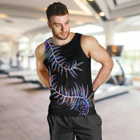New Zealand Men Tank Top Aotearoa Silver Fern Mixed Papua Shell Purple Vibe LT9 Purple - Polynesian Pride