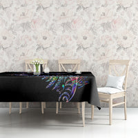 New Zealand Tablecloth Aotearoa Silver Fern Mixed Papua Shell Purple Vibe LT9 - Polynesian Pride