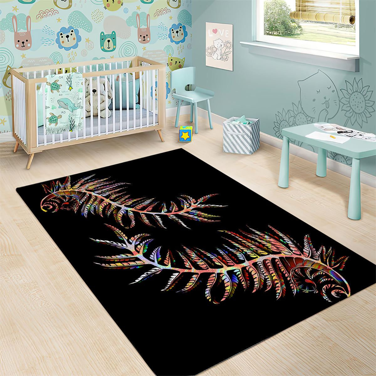 New Zealand Area Rug Aotearoa Silver Fern Mixed Papua Shell Red Vibe LT9 - Polynesian Pride