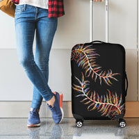 New Zealand Luggage Cover Aotearoa Silver Fern Mixed Papua Shell Red Vibe LT9 - Polynesian Pride
