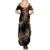 New Zealand Summer Maxi Dress Aotearoa Silver Fern Mixed Papua Shell Red Vibe LT9 - Polynesian Pride