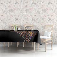 New Zealand Tablecloth Aotearoa Silver Fern Mixed Papua Shell Red Vibe LT9 - Polynesian Pride
