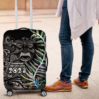 New Zealand Rugby Luggage Cover NZ Black Fern Champions History With Papua Shell LT9 Black - Polynesian Pride