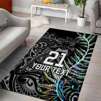 Custom New Zealand Rugby Area Rug NZ Black Fern Champions History With Papua Shell LT9 - Polynesian Pride
