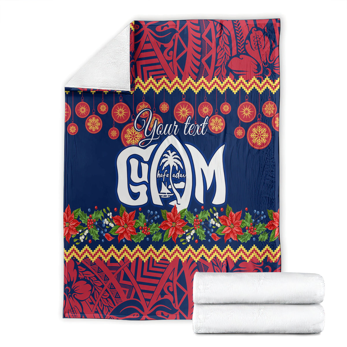 Personalised Guam Christmas Blanket Felis Pusgua Santa Beach Polynesian Pattern LT9 - Polynesian Pride