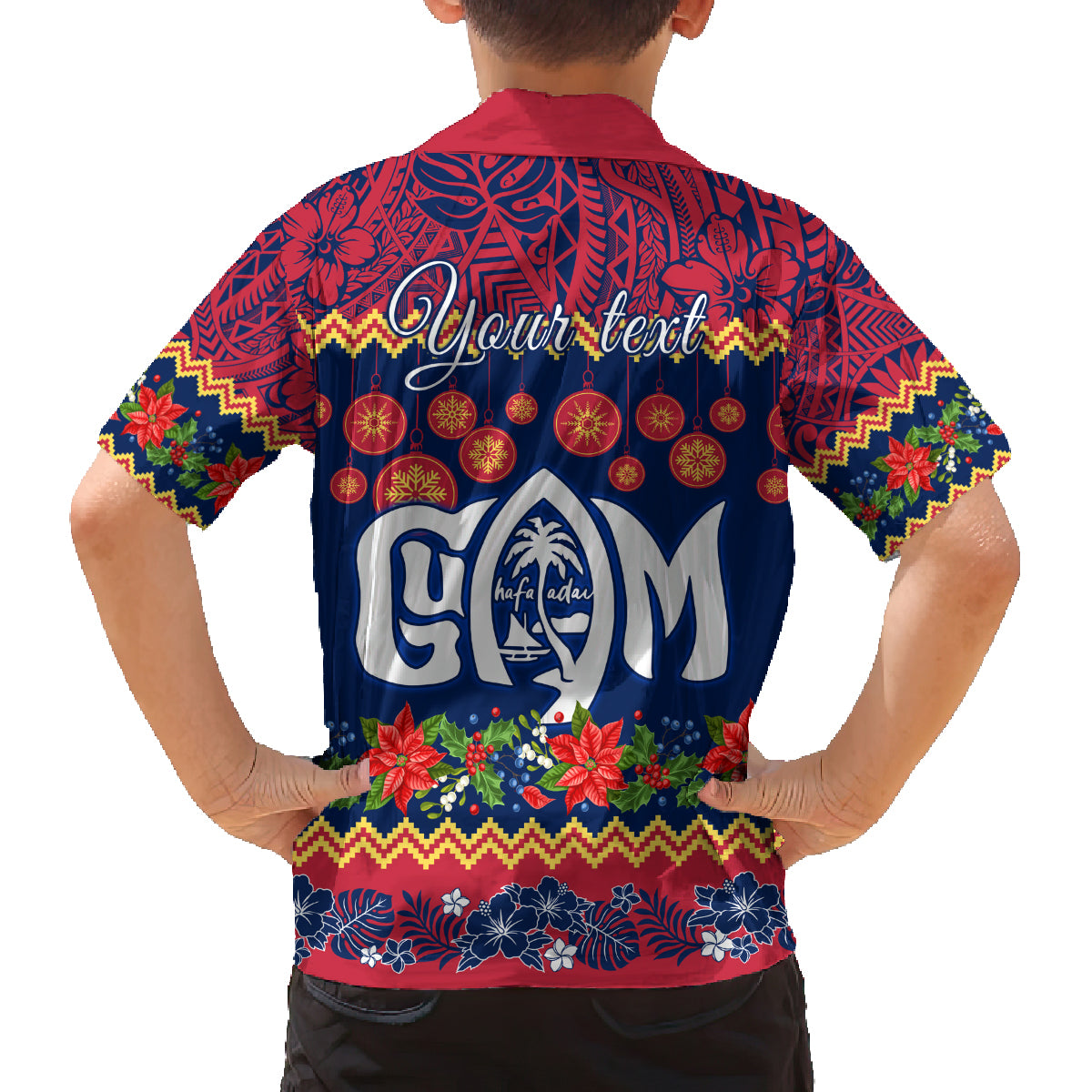 Personalised Guam Christmas Family Matching Long Sleeve Bodycon Dress and Hawaiian Shirt Felis Pusgua Santa Beach Polynesian Pattern LT9 - Polynesian Pride