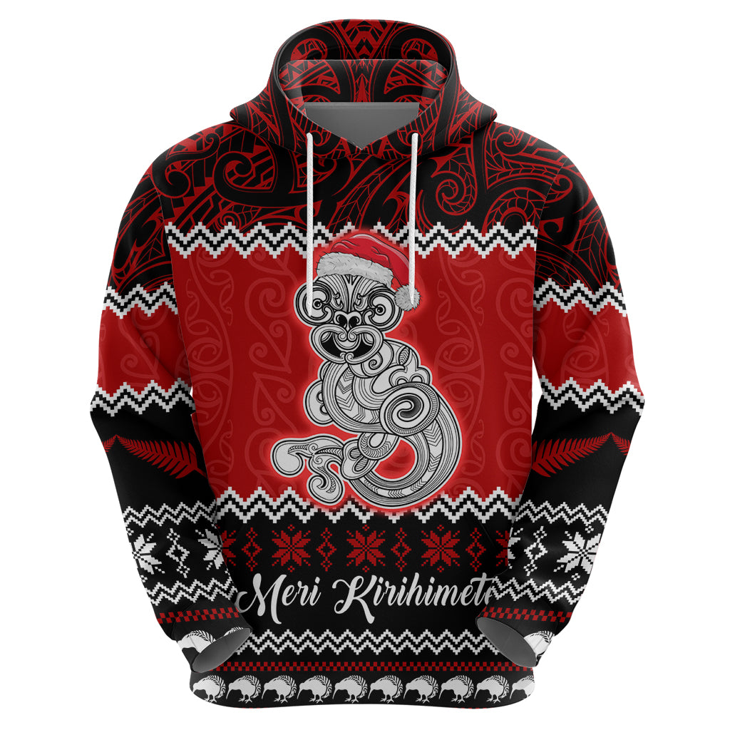 Personalised New Zealand Christmas Hoodie Maori Tiki Meri Kirihimete LT9 - Polynesian Pride