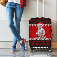 Personalised New Zealand Christmas Luggage Cover Maori Tiki Meri Kirihimete LT9 - Polynesian Pride
