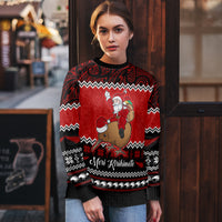 Personalised New Zealand Christmas Ugly Christmas Sweater Kiwi Santa Claus Maori Meri Kirihimete LT9 - Polynesian Pride