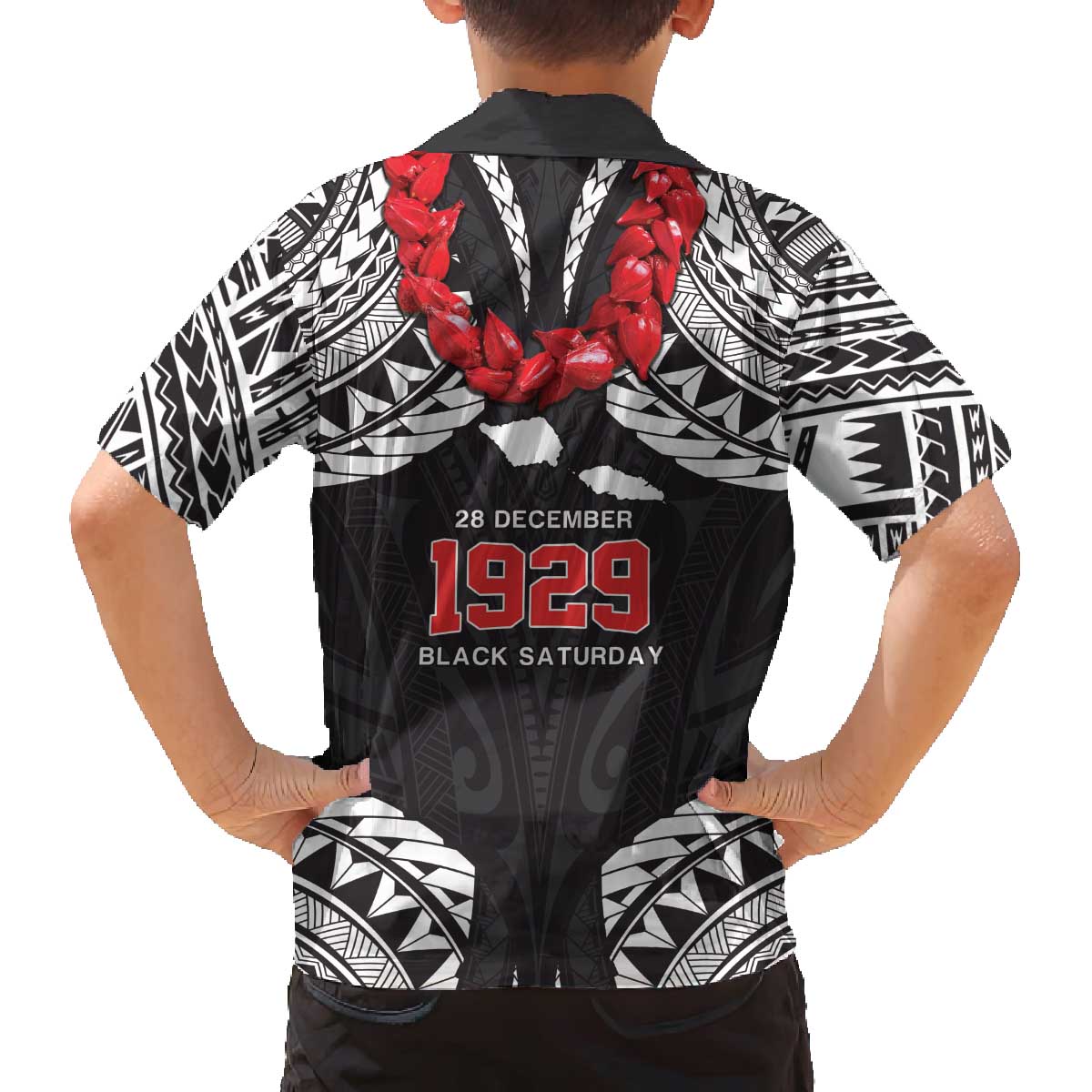 Samoa Black Saturday Family Matching Off The Shoulder Long Sleeve Dress and Hawaiian Shirt Samoa mo Samoa with Black Ula Fala