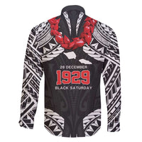 Samoa Black Saturday Family Matching Off Shoulder Short Dress and Hawaiian Shirt Samoa mo Samoa with Black Ula Fala