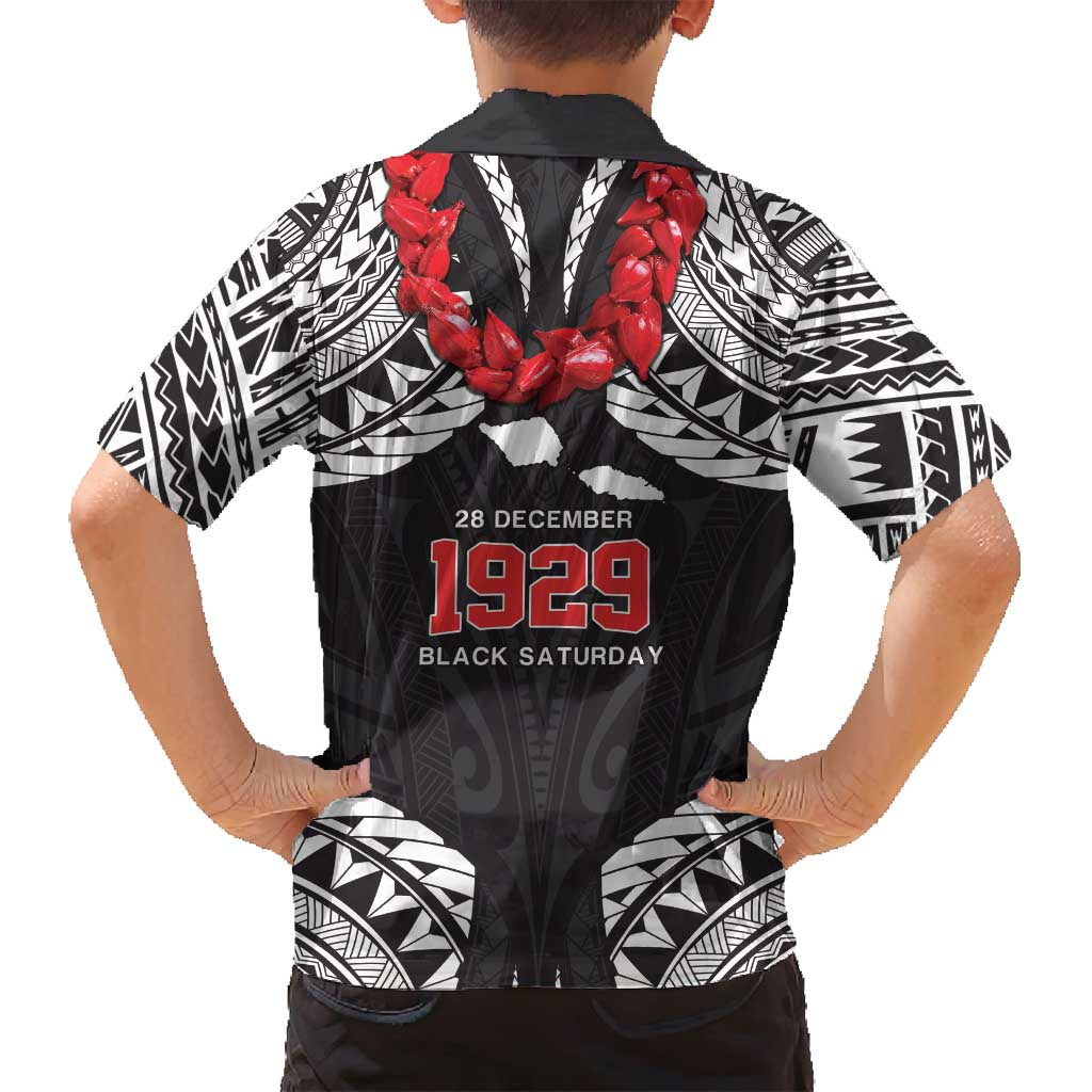 Samoa Black Saturday Family Matching Puletasi and Hawaiian Shirt Samoa mo Samoa with Black Ula Fala