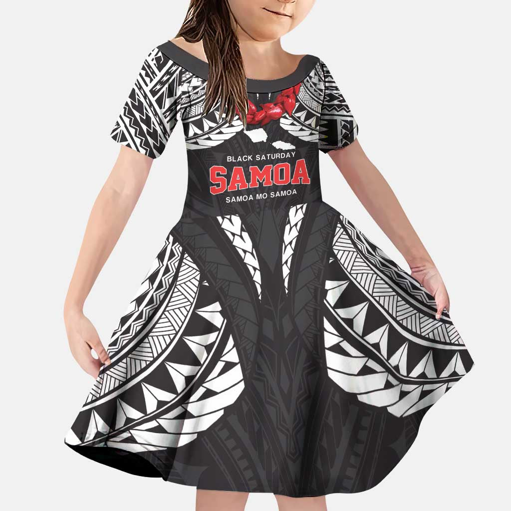 Samoa Black Saturday Family Matching Puletasi and Hawaiian Shirt Samoa mo Samoa with Black Ula Fala