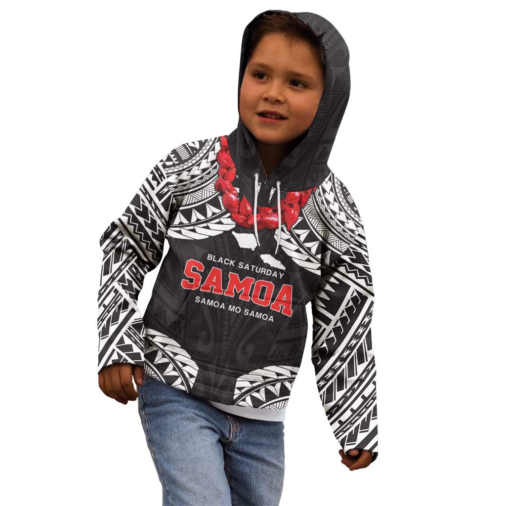 Samoa Black Saturday Kid Hoodie Samoa mo Samoa with Black Ula Fala
