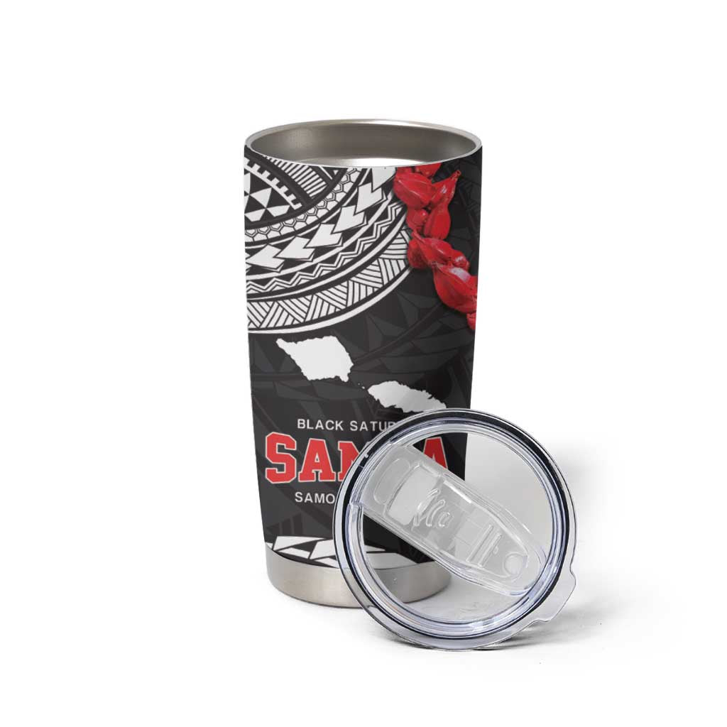 Samoa Black Saturday Tumbler Cup Samoa mo Samoa with Black Ula Fala