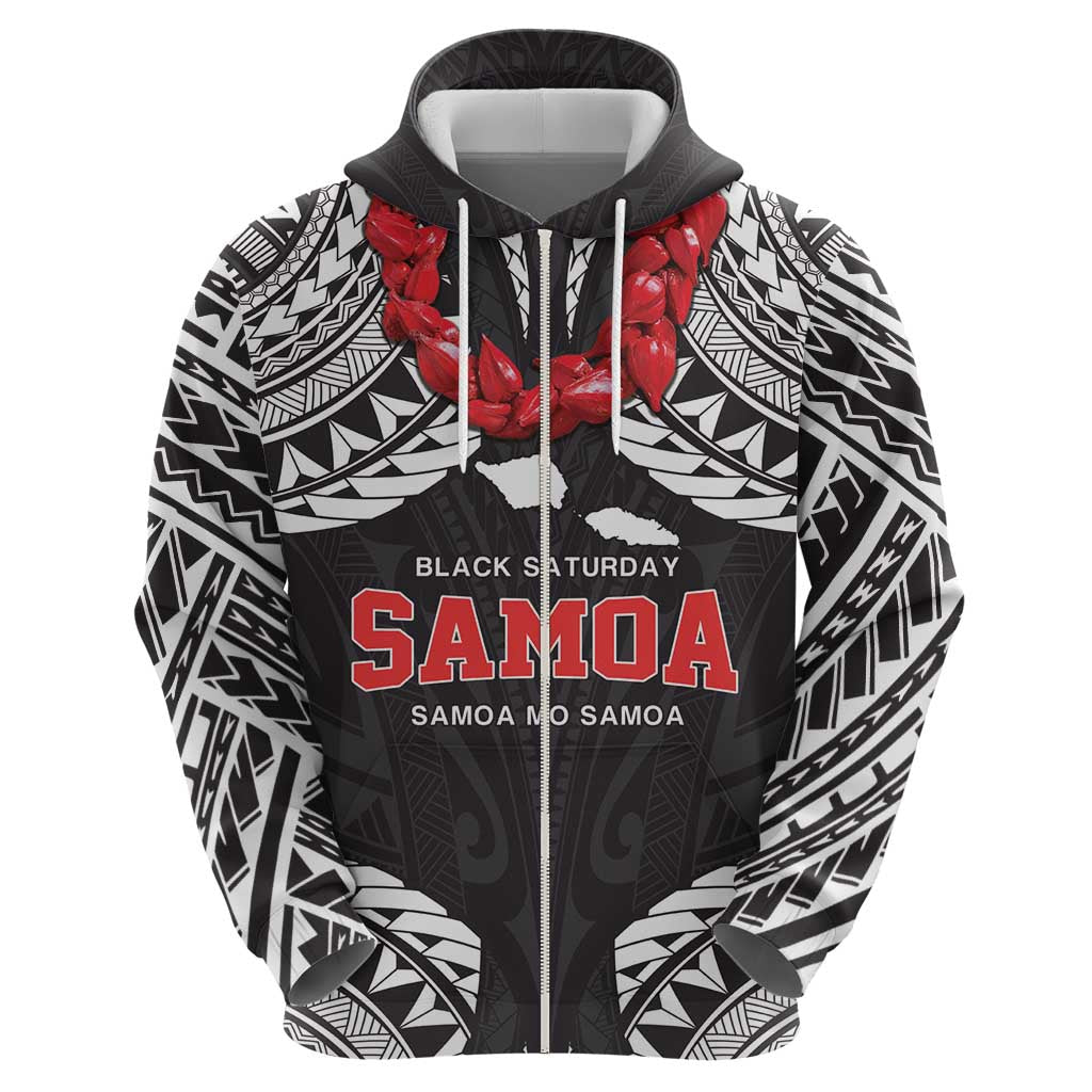 Samoa Black Saturday Zip Hoodie Samoa mo Samoa with Black Ula Fala