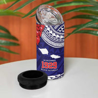 Samoa Black Saturday 4 in 1 Can Cooler Tumbler Samoa mo Samoa with Blue Ula Fala
