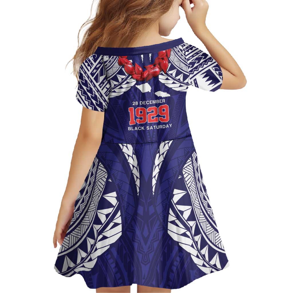 Samoa Black Saturday Family Matching Mermaid Dress and Hawaiian Shirt Samoa mo Samoa with Blue Ula Fala