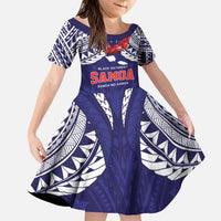 Samoa Black Saturday Family Matching Puletasi and Hawaiian Shirt Samoa mo Samoa with Blue Ula Fala
