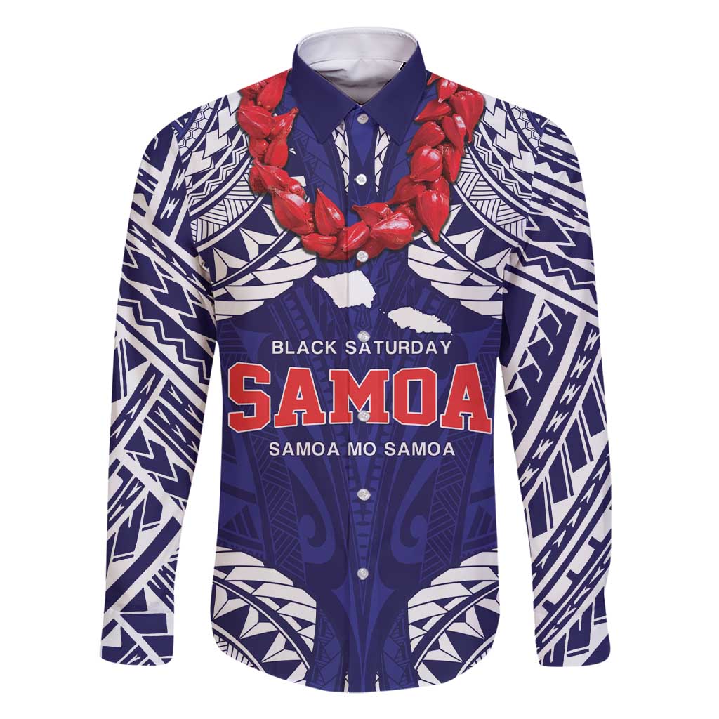 Samoa Black Saturday Family Matching Short Sleeve Bodycon Dress and Hawaiian Shirt Samoa mo Samoa with Blue Ula Fala
