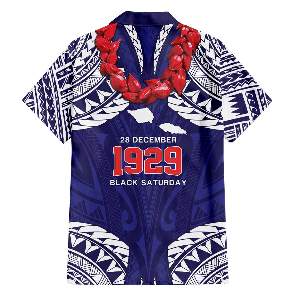 Samoa Black Saturday Family Matching Tank Maxi Dress and Hawaiian Shirt Samoa mo Samoa with Blue Ula Fala
