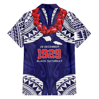 Samoa Black Saturday Family Matching Tank Maxi Dress and Hawaiian Shirt Samoa mo Samoa with Blue Ula Fala