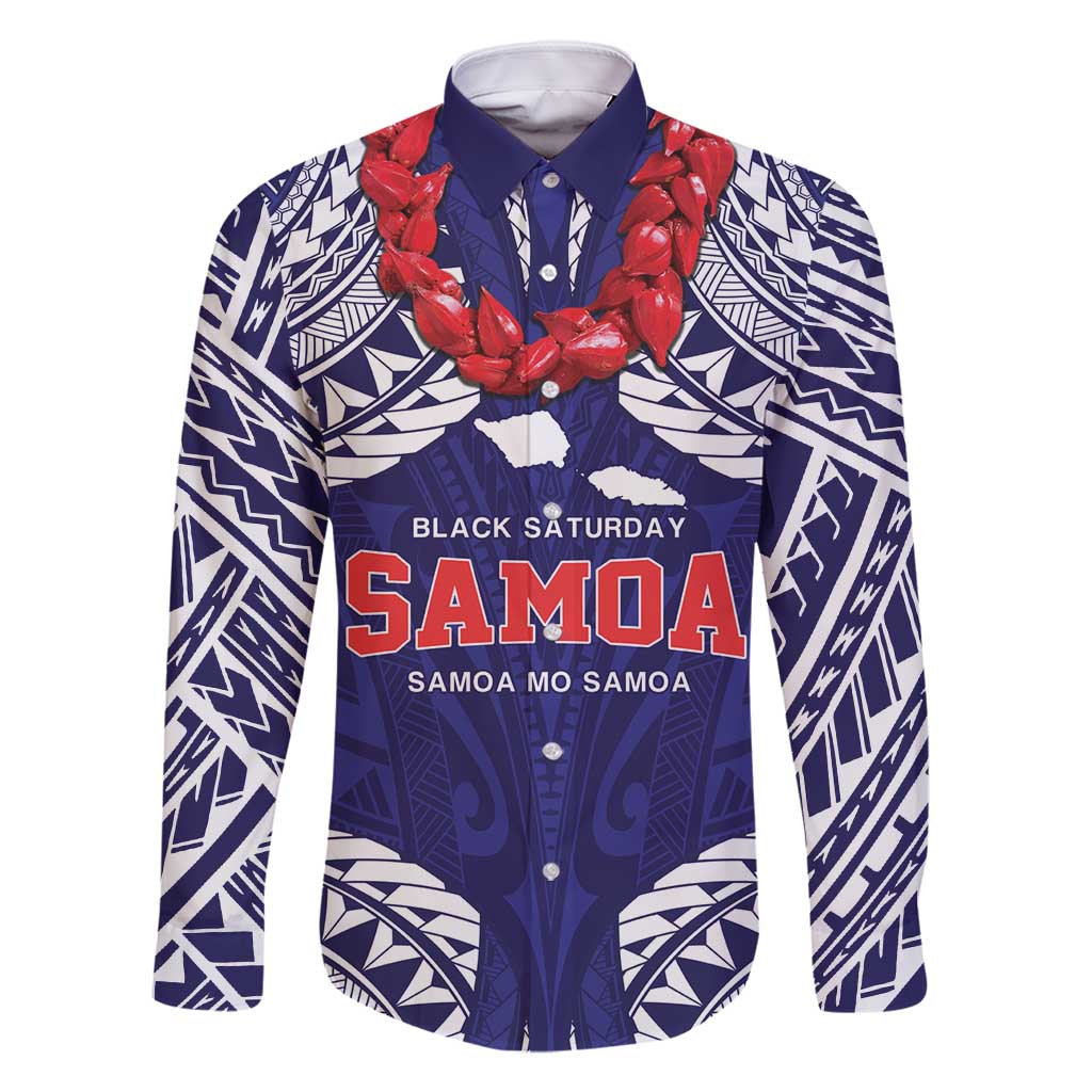 Samoa Black Saturday Family Matching Tank Maxi Dress and Hawaiian Shirt Samoa mo Samoa with Blue Ula Fala