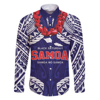 Samoa Black Saturday Family Matching Tank Maxi Dress and Hawaiian Shirt Samoa mo Samoa with Blue Ula Fala