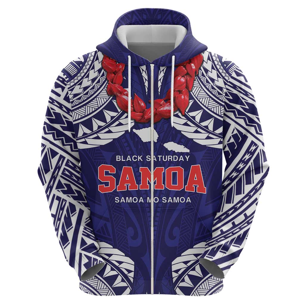 Samoa Black Saturday Hoodie Samoa mo Samoa with Blue Ula Fala