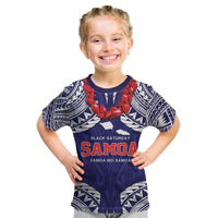 Samoa Black Saturday Kid T Shirt Samoa mo Samoa with Blue Ula Fala