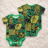 Cook Islands Mere Kiritimiti Baby Onesie Pacific Patchwork Xmas Vibes LT9 - Polynesian Pride