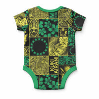 Cook Islands Mere Kiritimiti Baby Onesie Pacific Patchwork Xmas Vibes LT9 - Polynesian Pride