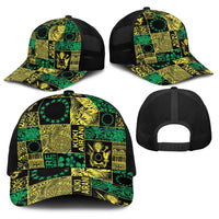 Cook Islands Mere Kiritimiti Baseball Net Cap Pacific Patchwork Xmas Vibes - Polynesian Pride