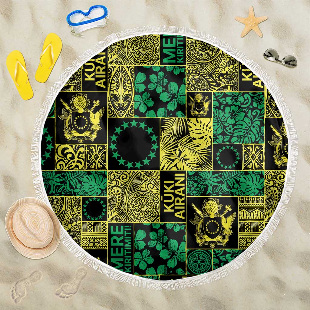 Cook Islands Mere Kiritimiti Beach Blanket Pacific Patchwork Xmas Vibes LT9 One Size 150cm Green - Polynesian Pride