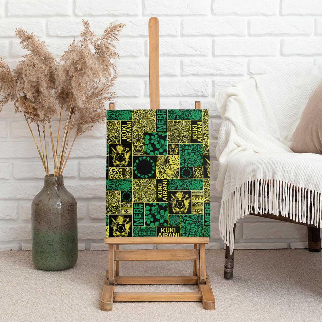 Cook Islands Mere Kiritimiti Canvas Wall Art Pacific Patchwork Xmas Vibes - Polynesian Pride