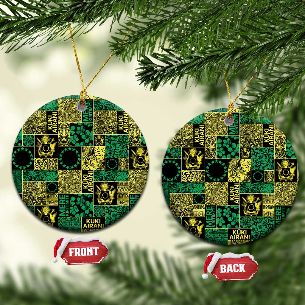 Cook Islands Mere Kiritimiti Ceramic Ornament Pacific Patchwork Xmas Vibes - Polynesian Pride