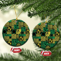 Cook Islands Mere Kiritimiti Ceramic Ornament Pacific Patchwork Xmas Vibes - Polynesian Pride