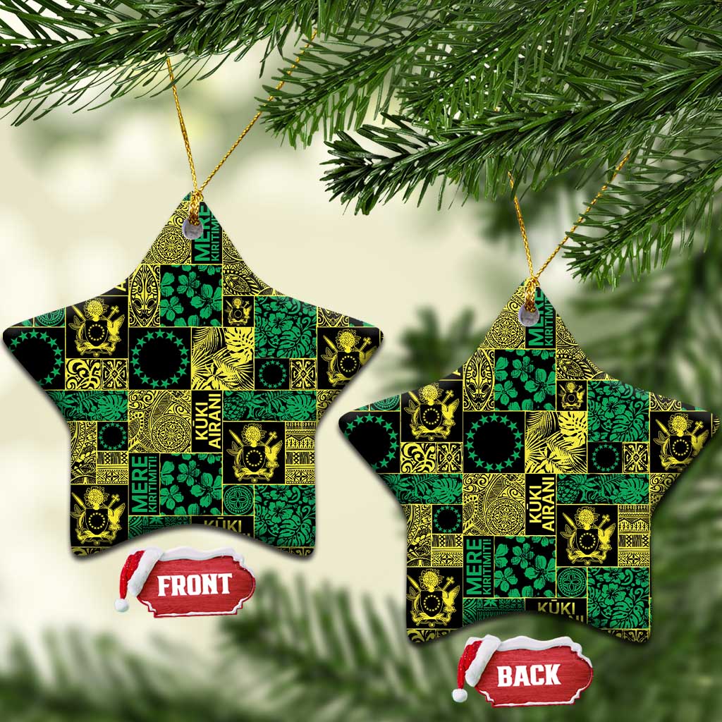 Cook Islands Mere Kiritimiti Ceramic Ornament Pacific Patchwork Xmas Vibes - Polynesian Pride