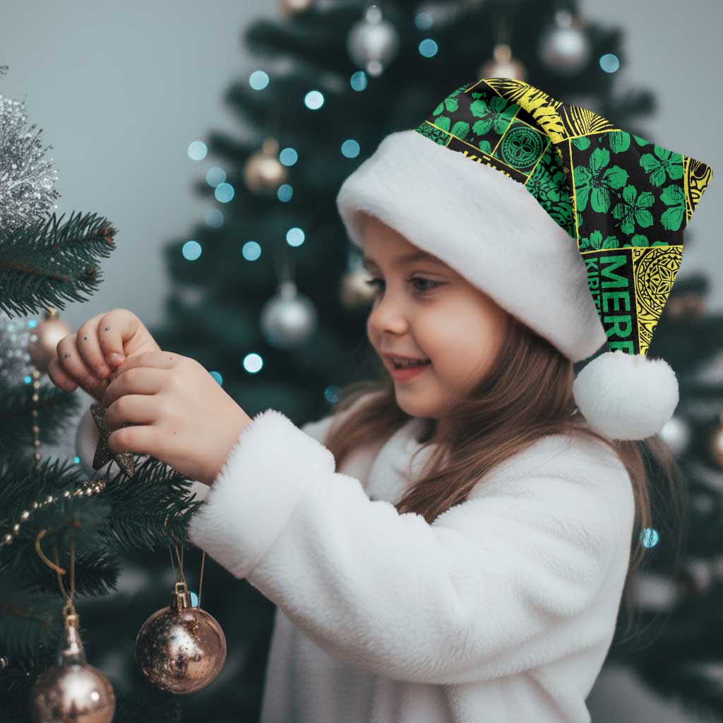 Cook Islands Mere Kiritimiti Christmas Santa Hat Pacific Patchwork Xmas Vibes - Polynesian Pride