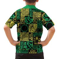 Cook Islands Mere Kiritimiti Family Matching Long Sleeve Bodycon Dress and Hawaiian Shirt Pacific Patchwork Xmas Vibes - Polynesian Pride