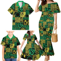Cook Islands Mere Kiritimiti Family Matching Mermaid Dress and Hawaiian Shirt Pacific Patchwork Xmas Vibes LT9 - Polynesian Pride