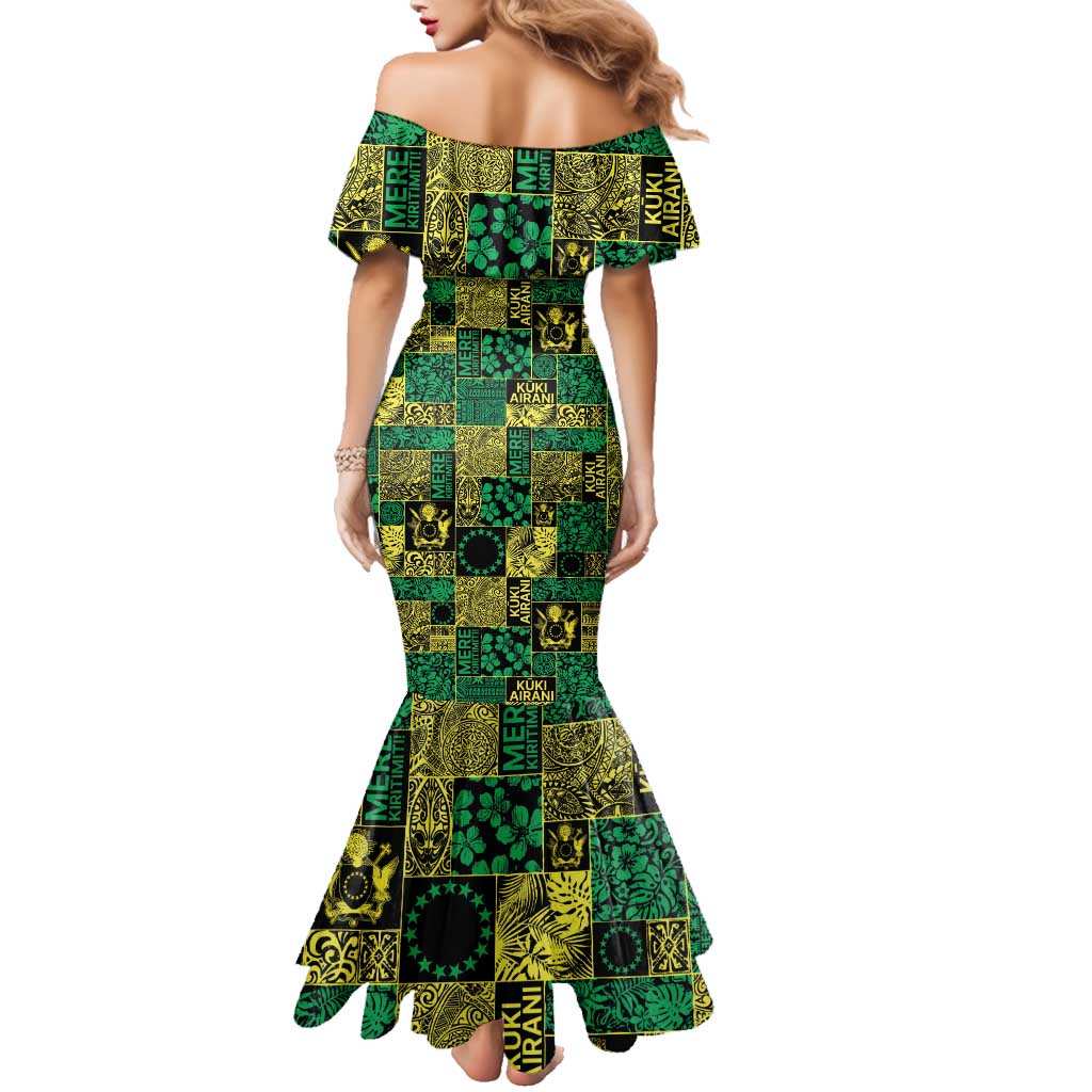 Cook Islands Mere Kiritimiti Family Matching Mermaid Dress and Hawaiian Shirt Pacific Patchwork Xmas Vibes LT9 - Polynesian Pride