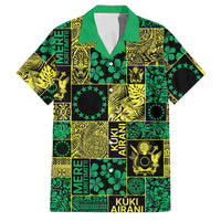 Cook Islands Mere Kiritimiti Family Matching Off The Shoulder Long Sleeve Dress and Hawaiian Shirt Pacific Patchwork Xmas Vibes - Polynesian Pride