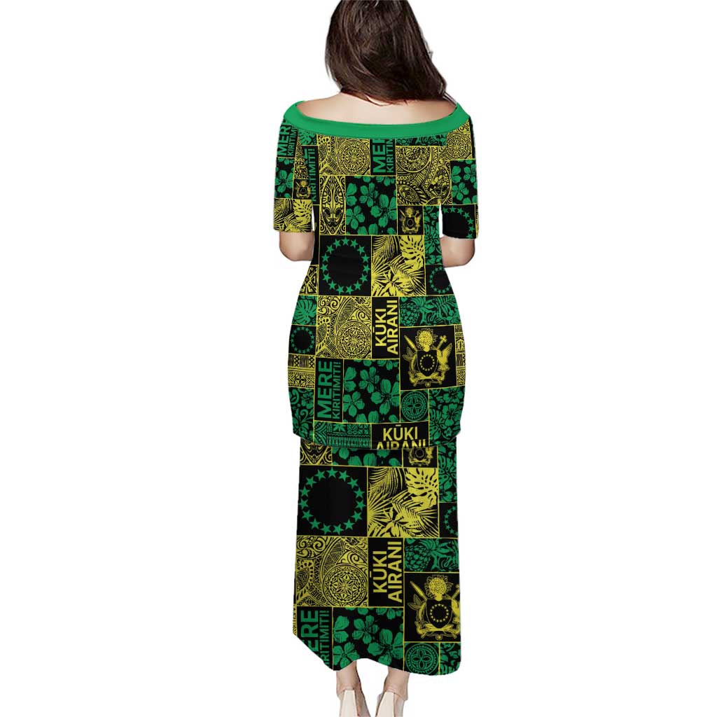 Cook Islands Mere Kiritimiti Family Matching Puletasi and Hawaiian Shirt Pacific Patchwork Xmas Vibes - Polynesian Pride