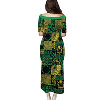 Cook Islands Mere Kiritimiti Family Matching Puletasi and Hawaiian Shirt Pacific Patchwork Xmas Vibes - Polynesian Pride