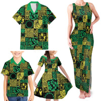 Cook Islands Mere Kiritimiti Family Matching Tank Maxi Dress and Hawaiian Shirt Pacific Patchwork Xmas Vibes - Polynesian Pride