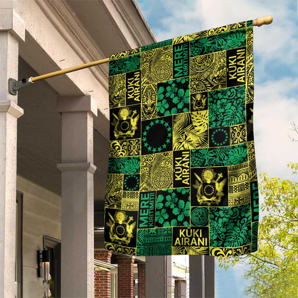 Cook Islands Mere Kiritimiti Garden Flag Pacific Patchwork Xmas Vibes LT9 House Flag Green - Polynesian Pride